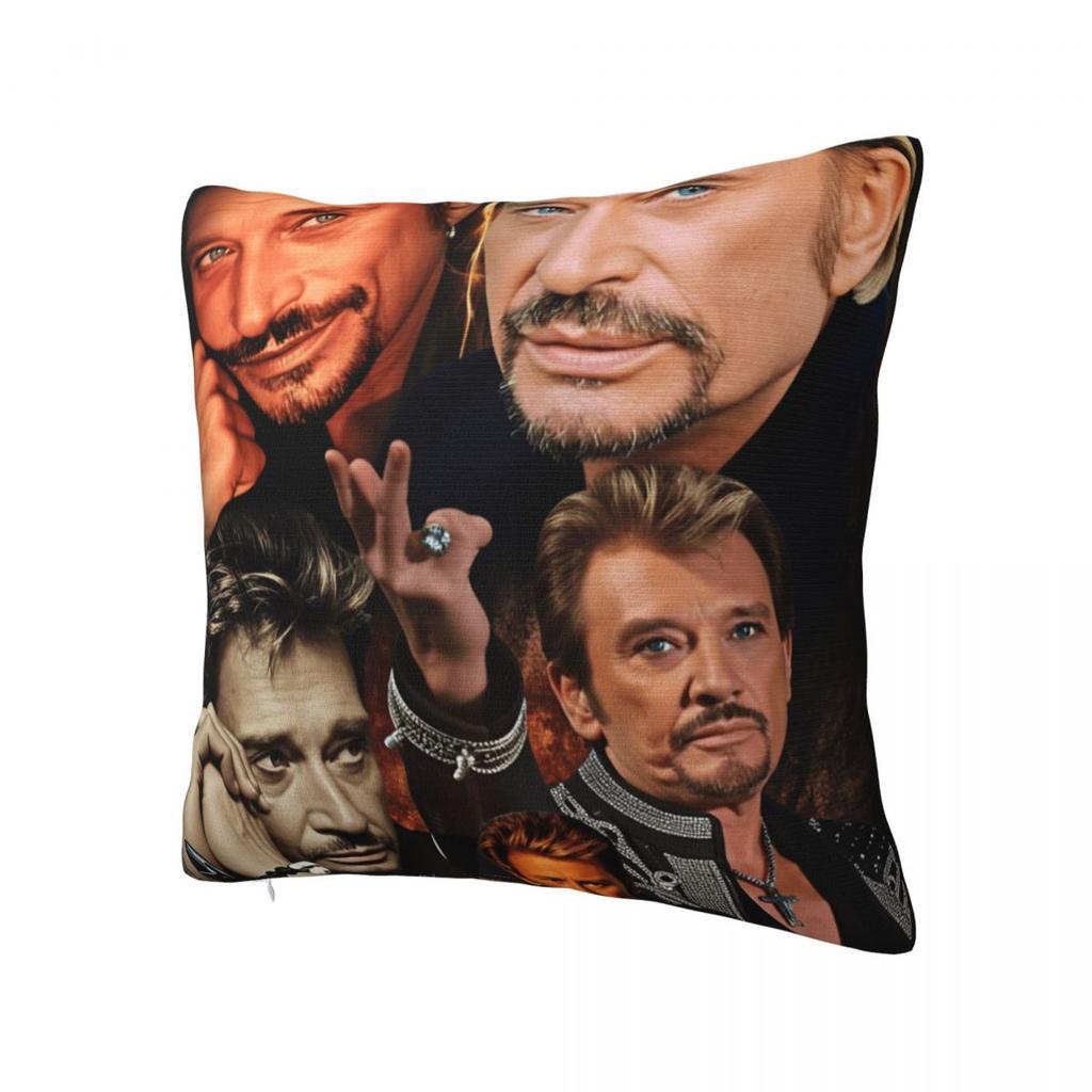Pillow Case Printing Johnny Hallyday Rock Star Polyester Pillow Cover Vintage Cushion Cover Pillowcases For Sofa Home Decoration