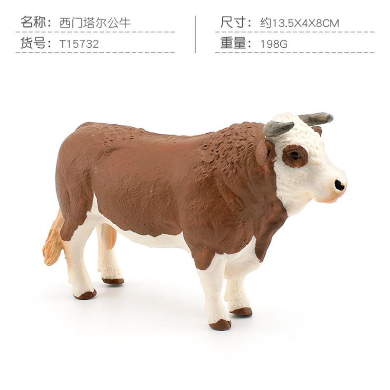 Pvc Farm Detailed Animal Models With Realistic Swiss Brown Cow And Strong Bull Longhorn