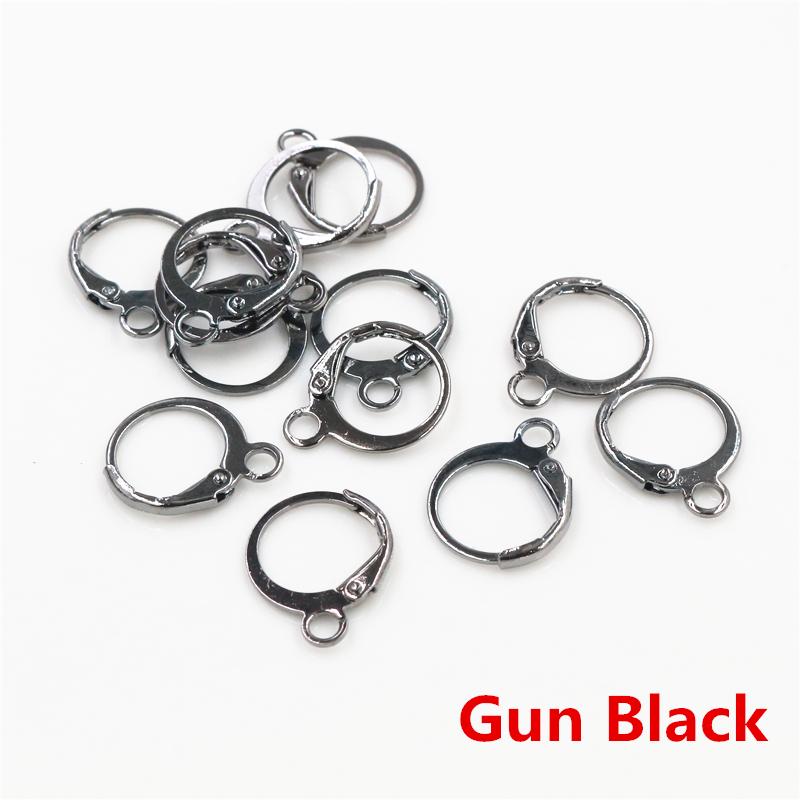 14x12mm 30pcs High Quality Silver Plated Rose Gold Color Rhodium Plated Brass French Earring Hooks Wire Settings Base Whole Sale