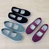 Old North cloth shoes women's breathable mesh shoes middle-aged and elderly flat-soled fly-woven one-pedal mother shoes soft-soled non-slip walking