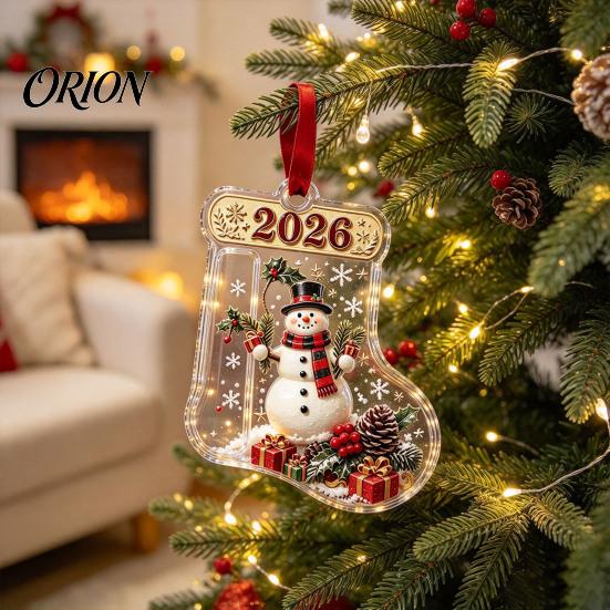 Holiday Tree Hanging Decor Christmas Stocking Money Holder for Tree, 2D Acrylic Sock Shaped Cash Decorative Ornament Gift Xmas Stuffers, Party Favors
