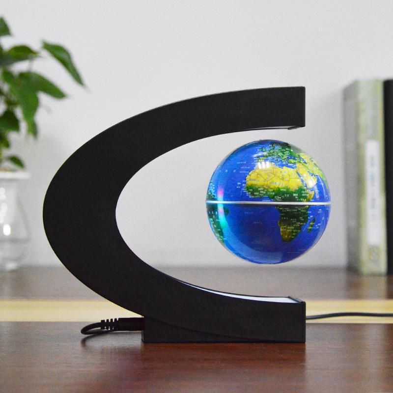 Russian-Style Rotating Magnetic Levitation Earth Lamp - Tech-Inspired Office Decoration