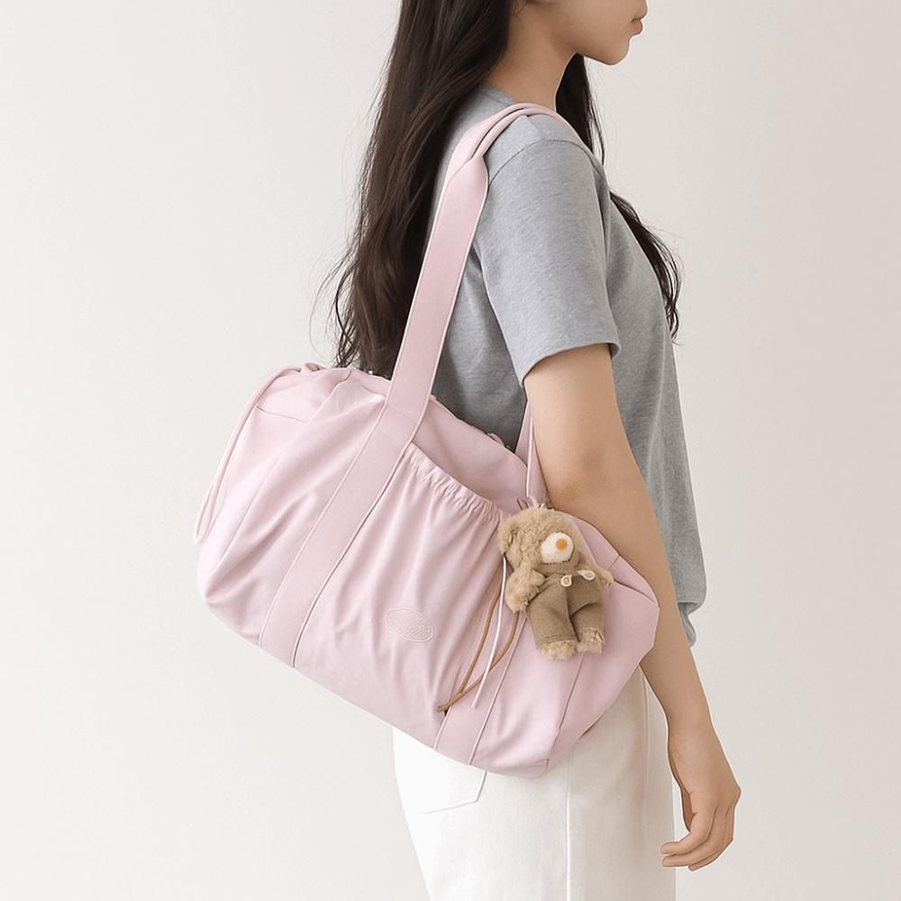 Sweet Drawstring Tote Bag Large Capacity Lightweight Handbag Nylon Shoulder Bag  Office Worker