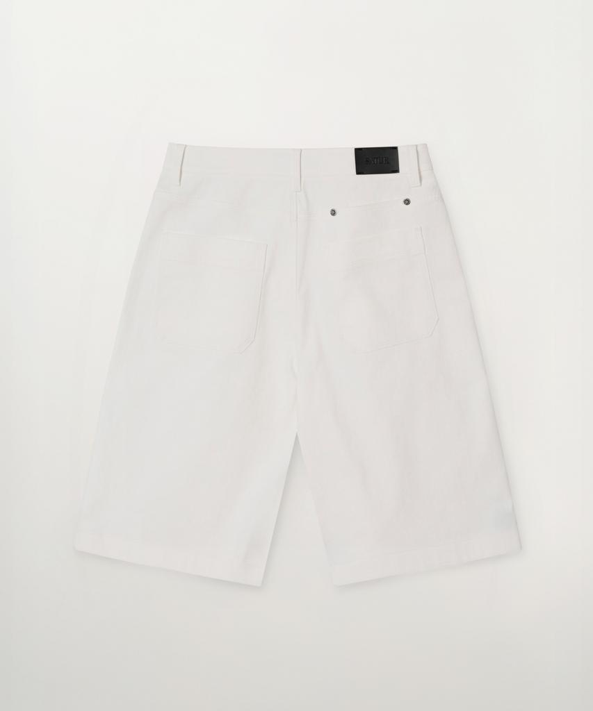Seteo (W) Stitch Cotton Bermuda Pants White