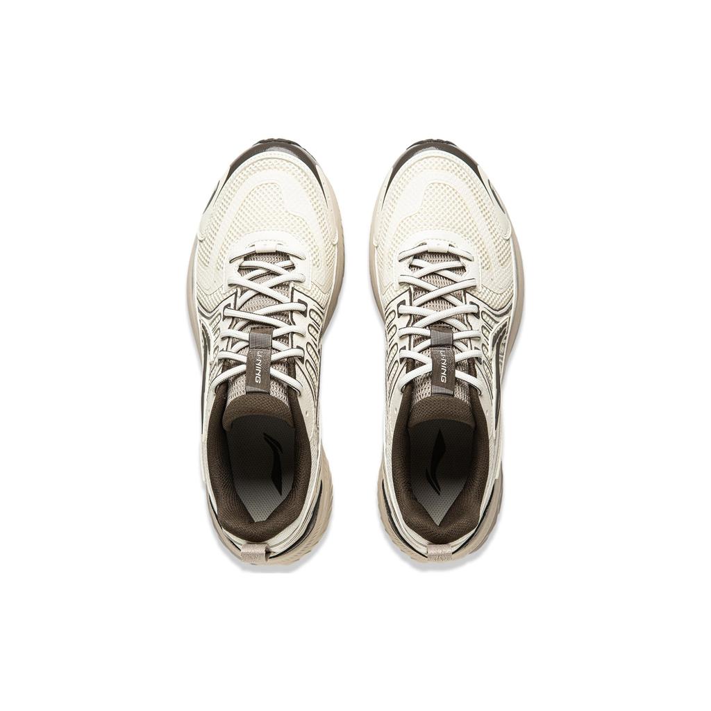 New LiNing Shake 1.0 V3 Cushioning Low Top Sprint Running Shoes Men's White Umber ARXU003-2