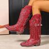 Autumn 2025 Embroidered buckle tassel western comfortable stylish versatile vacation cowboy boots for women