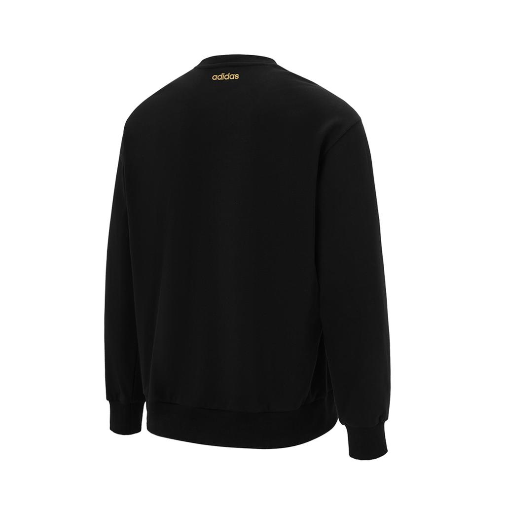 Adidas Letter Round Neck Pullover Comfortable Long Sleeve Sweatshirt Men Sweatshirt Black KA1498