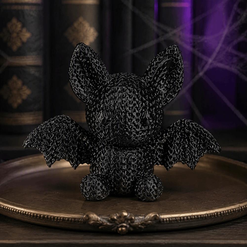 Crochet-Style Halloween Bat Sculpture Gothic Dark-Style Bat Statue  Bookshelf