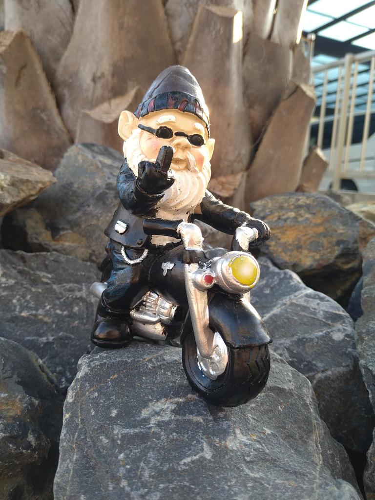 Genome Dwarf Garden Resin Bad Boy Motorcycle Biker Gardening Decorative Harley Davidson [CALIFAKT] Ornament, Craft, Ornament, Ornament, Figurine,