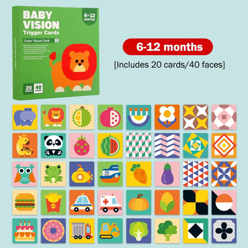 Baby Visual Stimulation Cards Montessori High Contrast Flash Card Infant Gift For Children Cognition Toy