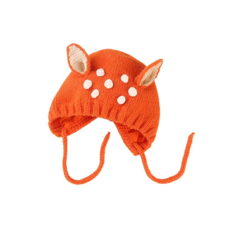 Teplá kojenecká pletená čepice Rozkošná dětská čepice Nové čepice pro miminka Jelenče Batole