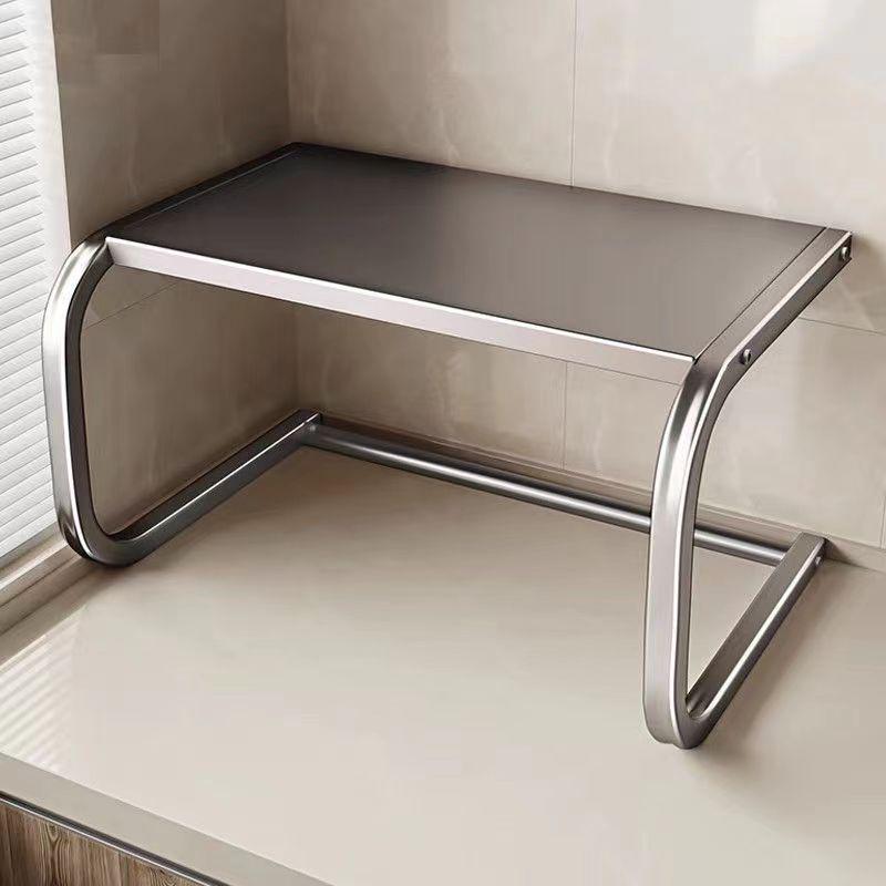 Wielofunkcyjny organizer na blat kuchenny: Stojak stalowy na naczynia, garnki i do kuchenki mikrofalowej