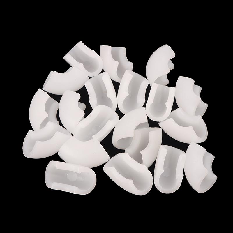 

20 шт./лот Нескользящие накладки на ножки мебели Пластиковые колпачки для ножек стула Носок Табурет Защита от опрокидывания вперед U-образная трубка Задняя накладка Хомут для трубы 10 мм белый