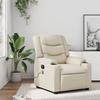 Massage Recliner with Relax Function Artificial Leather Cream