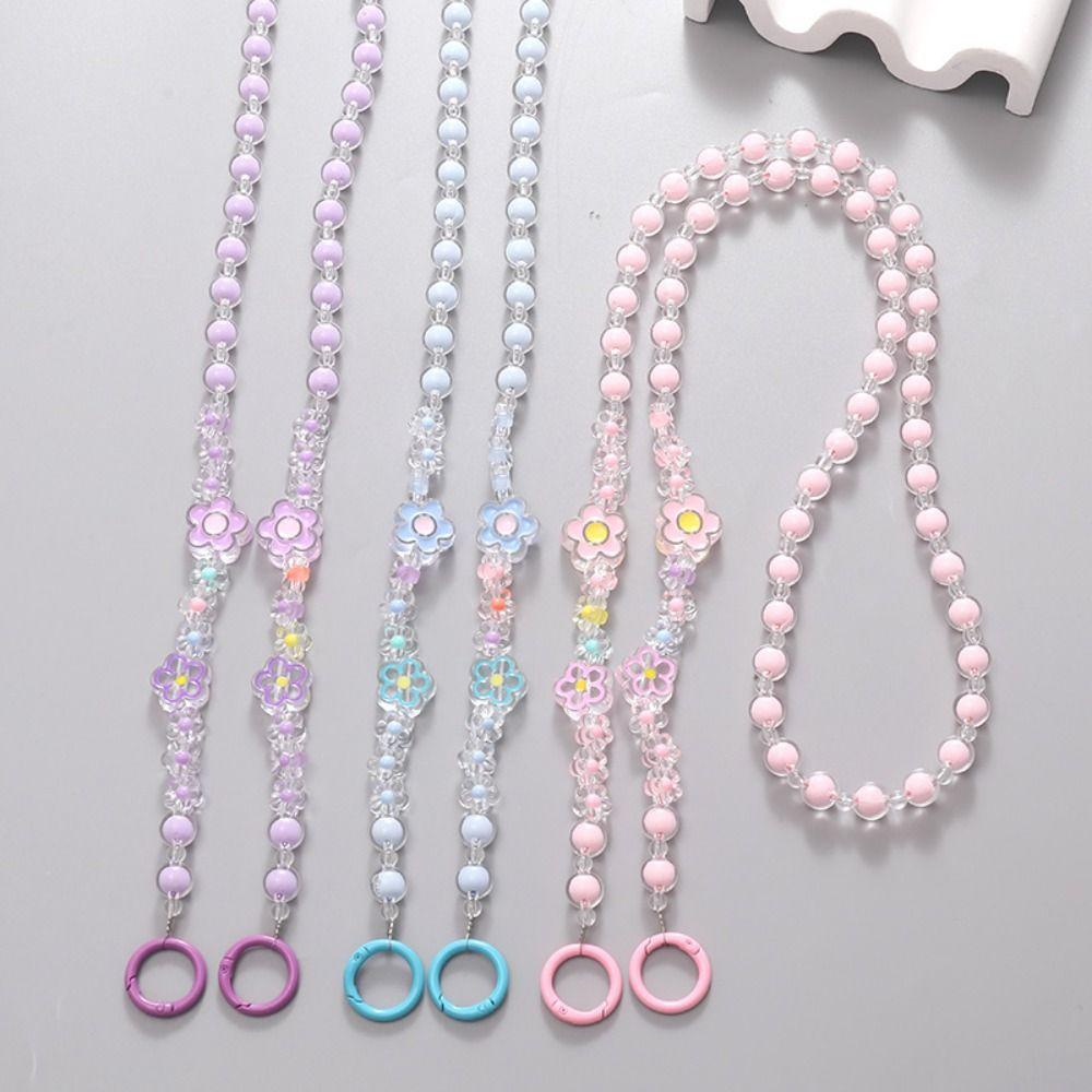 

Stylish Beaded Phone Lanyard Acrylic Crossbody Shoulder Strap Phone Accessories синій