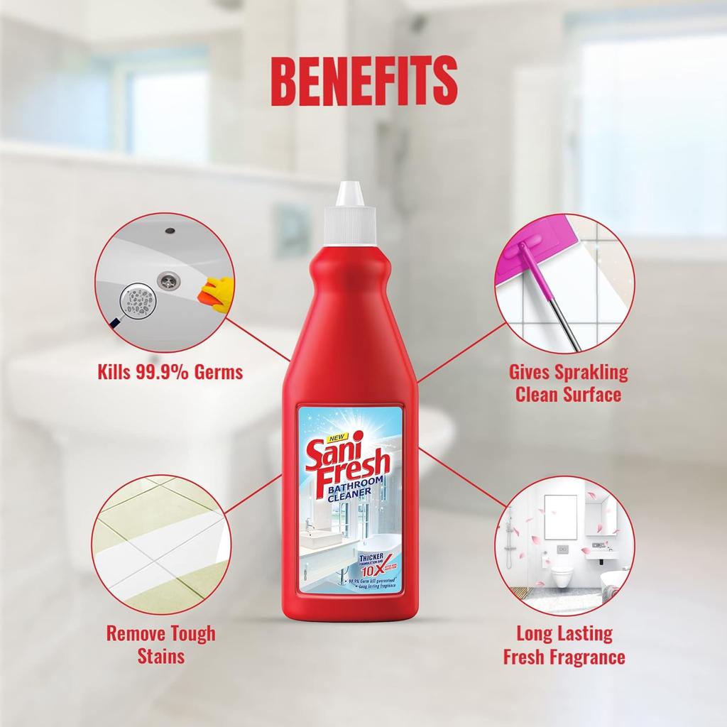 Sani Fresh Bathroom Cleaner 1L Advanced Thicker Formulation Kills Germs Removes Stains