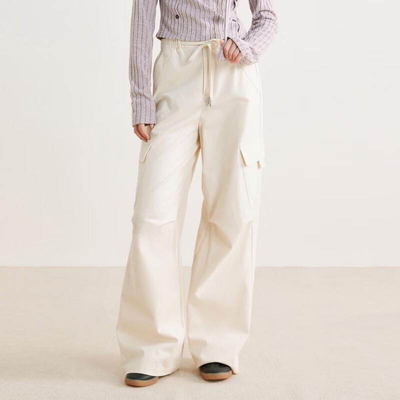 

Leding Women s Retro Cargo Wide-Leg Pants L