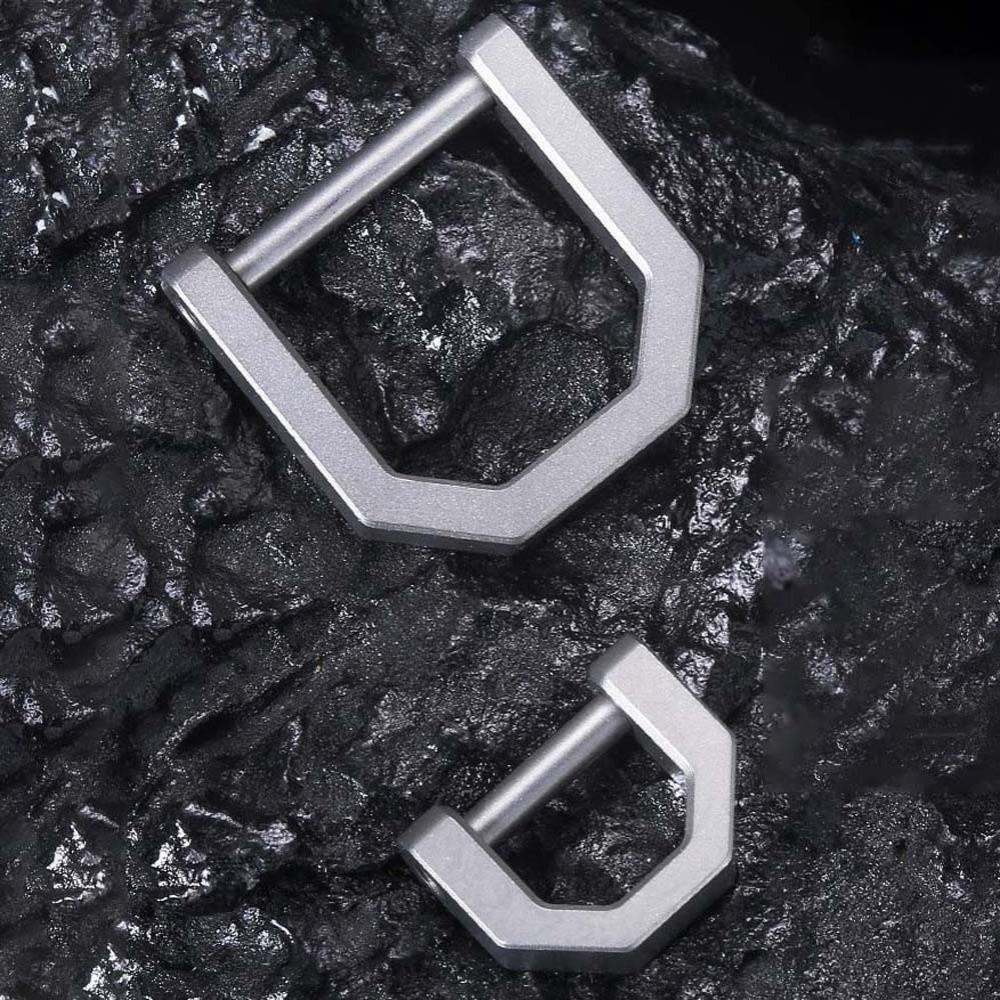 Anti-lost Titanium Zinc Zinc Alloy Key Chain Polyester Mini Buckle Thickened D-shaped Key Ring Women