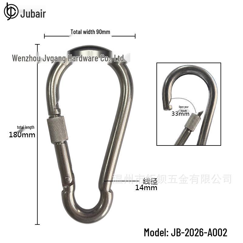 304 Stainless Steel Screw Lock Carabiner Snap Hook Connector