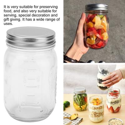 Bocal de conservation alimentaire 500 ml Bocal de conserve en verre transparent avec couvercle hermétique pour miel confiture aliments secs Bocal de conserve Bocal en verre avec couvercle Bocal de rangement