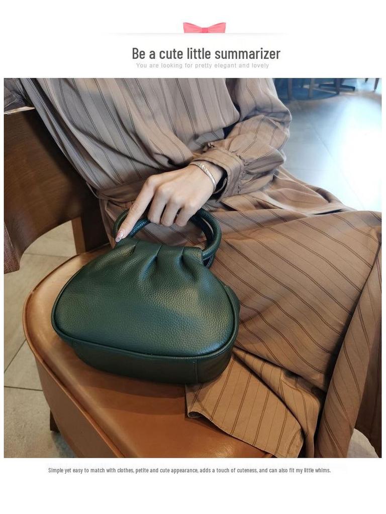 2025 Damen Tasche aus echtem Rindsleder 'Wolkenknödel' - Einzelne Schulter, Handtasche, Crossbody Mom Bag