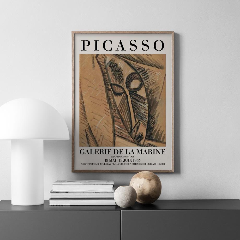 Artă de perete Picasso Linie abstractă Față Corpul uman Galerie de pictură pe pânză Postere nordice și printuri Poze decorative pentru camera de zi fără cadru