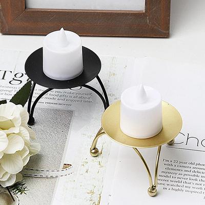 Metal Candle Holder with Iron Plate Base Perfect for Home Decor Craft Projects Artisan Gifts and Wedding Celebrations Enhances