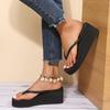 Women's Summer Beach Wedges Flip-Flops Lightweight Clip Toe Platform Sandals Woman High Heeled Outdoor Slides Orthopedic Shoes
