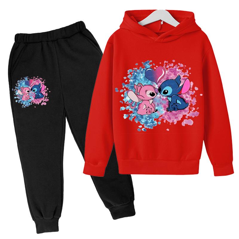 Casual Print Simple Suit Fashion Sweatshirt Loose Clothing Sets Kids Unisex