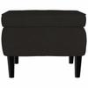 Velvet Armchair with Footstool Black