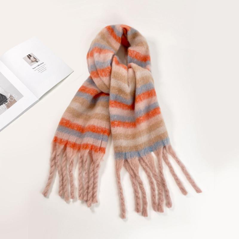 Autumn and winter new hippocampus hair scarf women's versatile high-end wear B green scarf solid color shawl