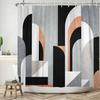 Modern 3D Geometry Shower Curtains Minimalist Lattice Waterproof Polyester Fabric Bathroom Accessories Black Gray Bath Curtains