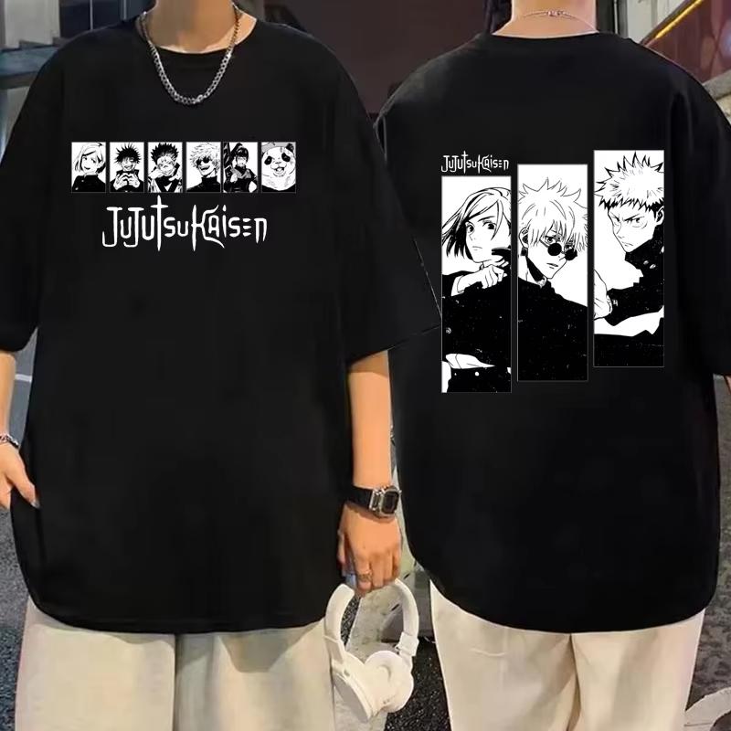 Spell Return Battle Printed Tshirt Men Women Retro Harajuku Fashion Streetwear Hip Hop Y2K Top Casual Loose Short Sleeve T-shirt