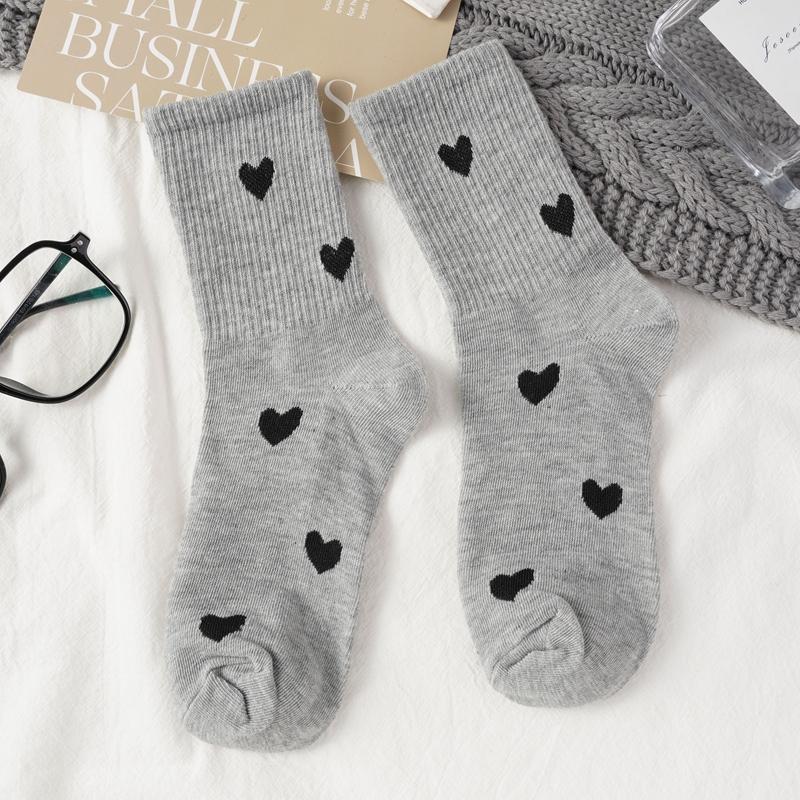 Autumn And Winter Socks Trend Grey Grey Women's Mid-Tube Socks Comfortable Breathable Warm Socks