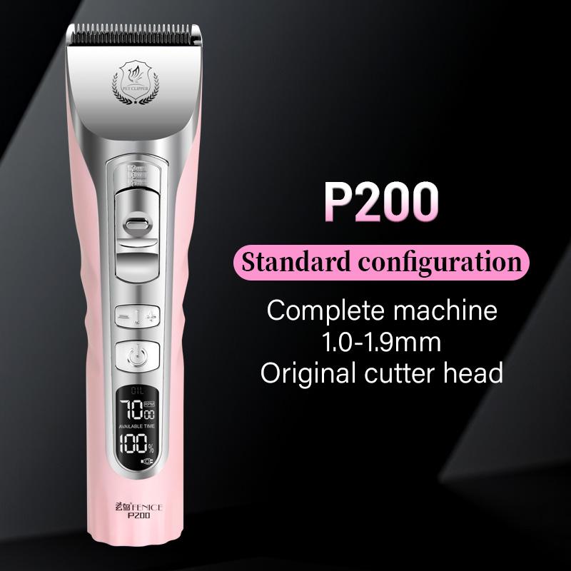 Fenice Sakura Pink Dog Hair Cutting Machine 5000mA Capacity LCD Screen Pet Dog Grooming Clipper Rechargeable Shaver Set2