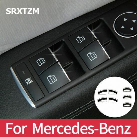 ABS silver Car Door Lift Button decoration For Mercedes Benz A B CLA GLA Class