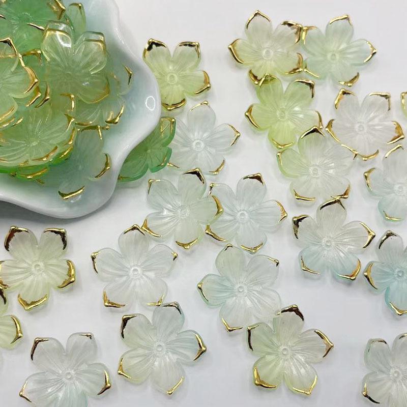 24mm Gradient Five-Petal Acrylic Flower for DIY Crafting
