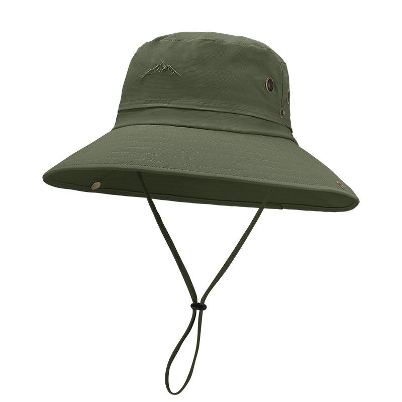 Summer outdoor bucket hat men's nylon large brim sun protection hat breathable UV protection women's sun hat