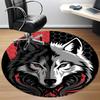 1pc Wolf Pack Office Round Area Rug, Under Office Chairs Bedroom Living Room Home Decor, Room Deco
