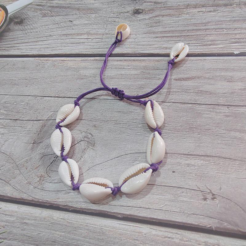Высококачественный плетеный браслет из ракушек ручной работы с бусинами для DIY