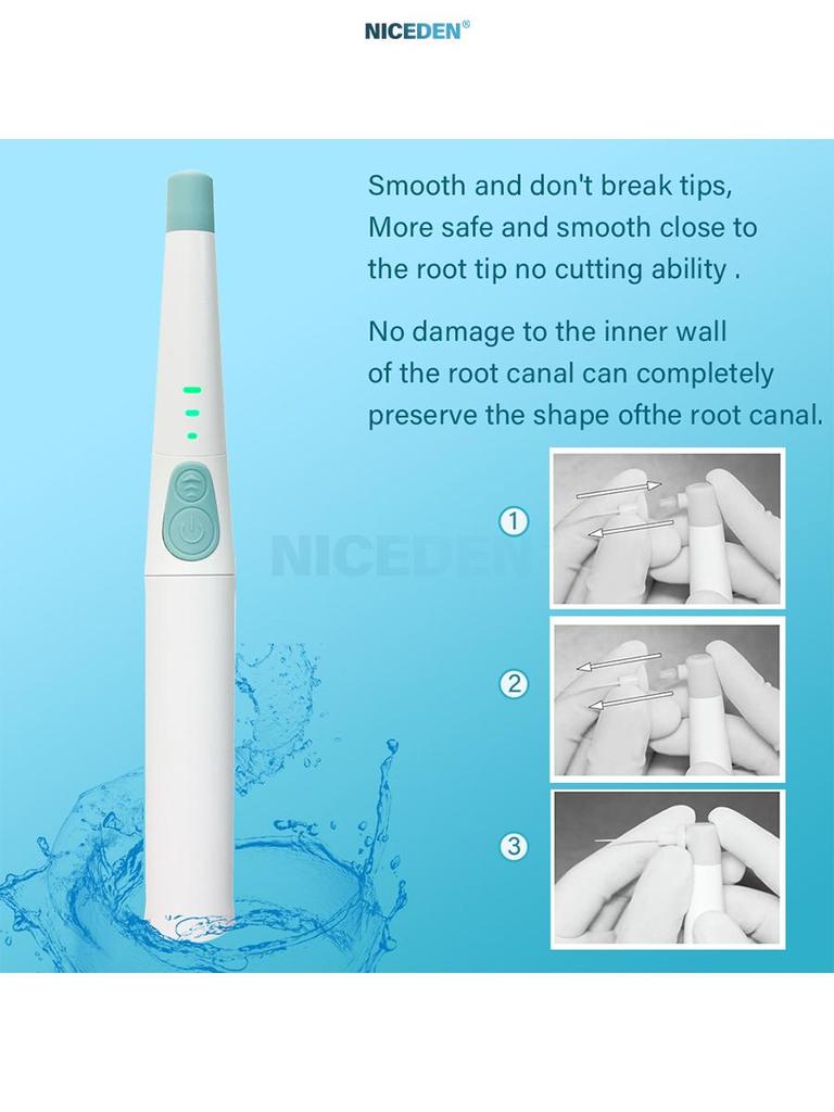 NICEDEN Wireless Endo Activator  Root Canal Irrigation Device with 120 Replaceable Tips for Endodontic Cleaning and Activation