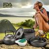 Overmont DS-300 Aluminium Kochgeschirr-Set, Outdoor Topf und Wasserkocher, Camping Kochgeschirr, Aufbewahrungstasche inklusive, Geeignet für 2-3 Personen