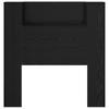 Storage Headboard with LED Black Oak Wood Based Material