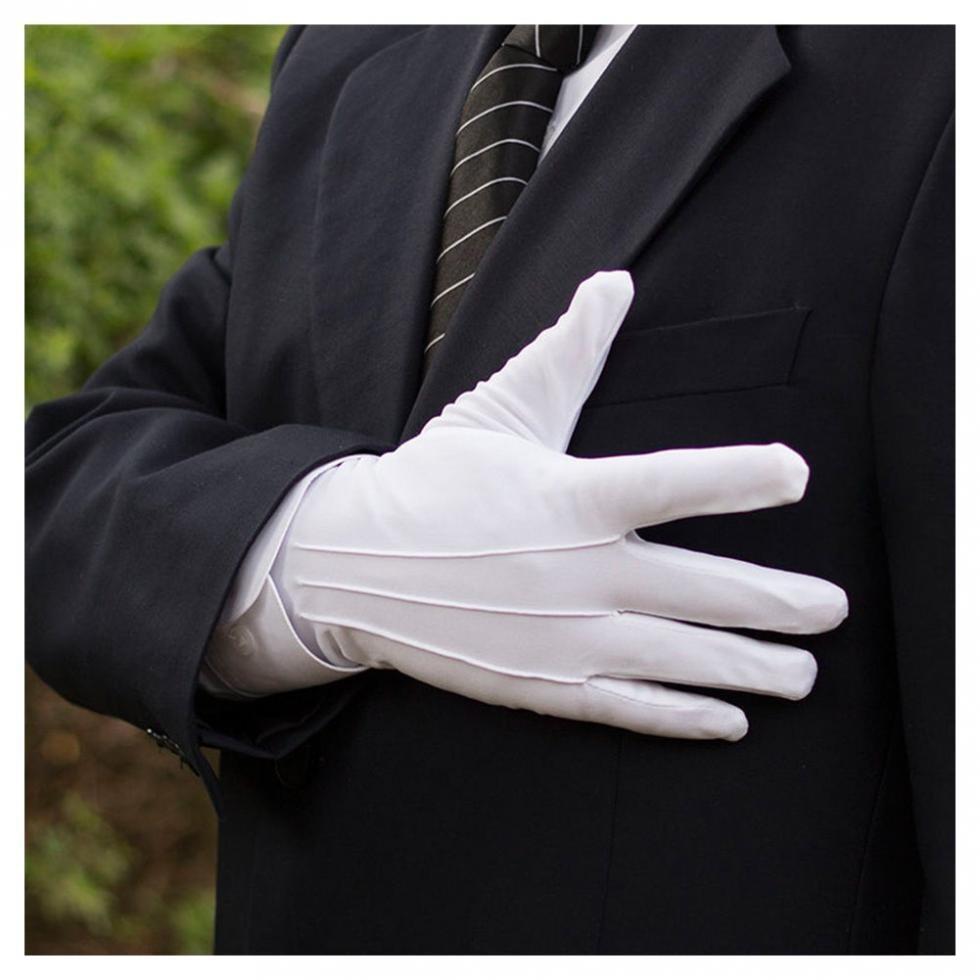 1 Pair Military Parade Thicken Etiquette Inspection Gloves White Formal Gloves