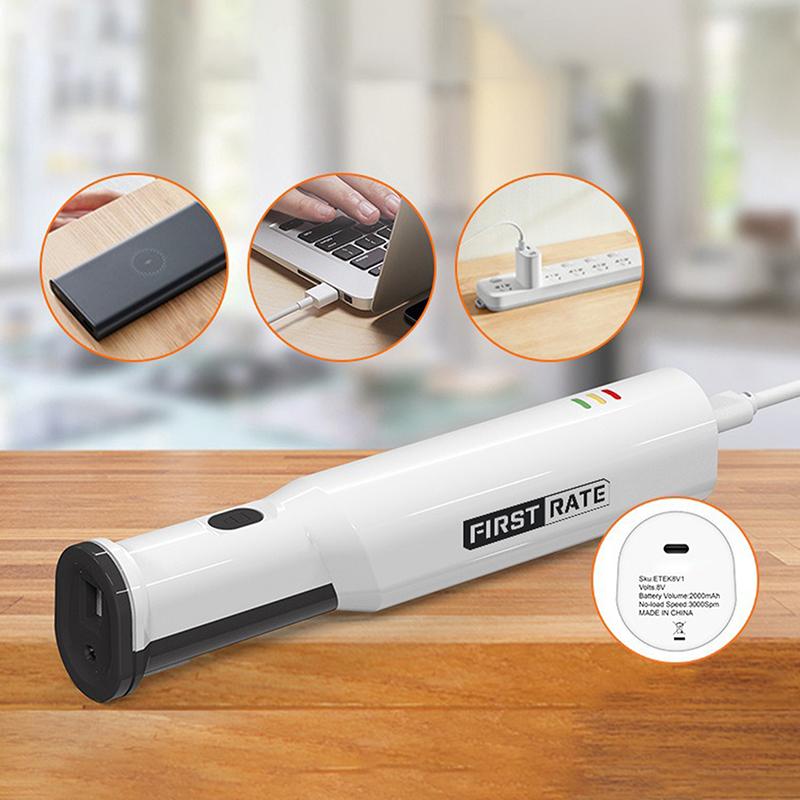 Professional Cordless Bread Knife Rechargeable 8V Electric Knife Meat Cutter With 2 Serrated Stainless Steel Blades