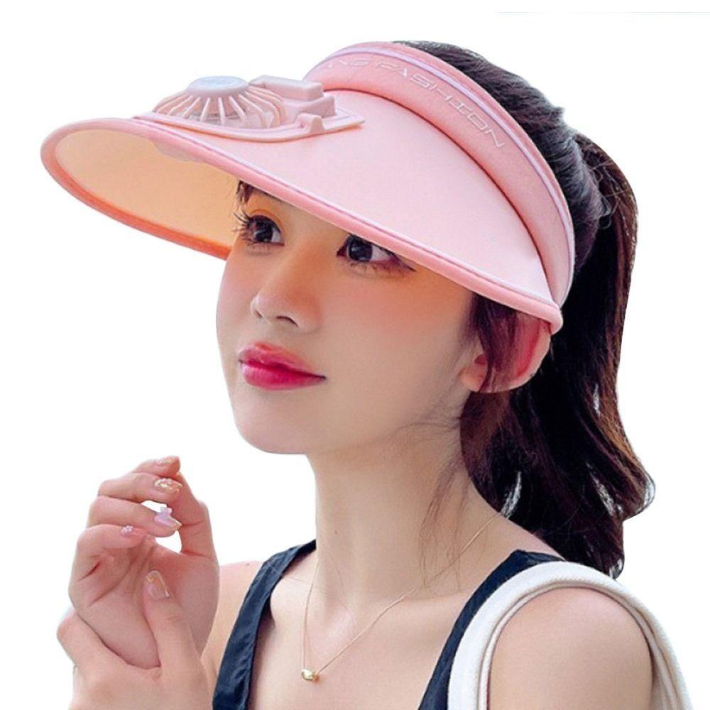 With Fan Fan Sun Hat Breathable Beach Hat Outdoor Visors  Camping Hiking