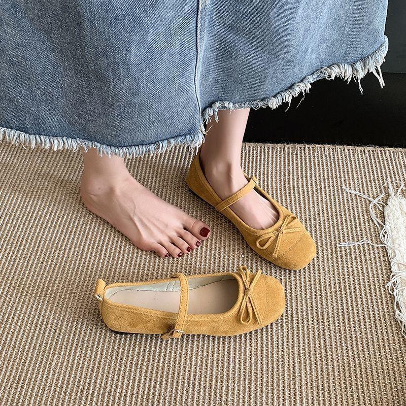 Französische sanfte Ballerinas einzelne Schuhe Rock 2025 Schleife neue Mary Jane Schuhe Frühling Retro einzelne Schuhe Damen