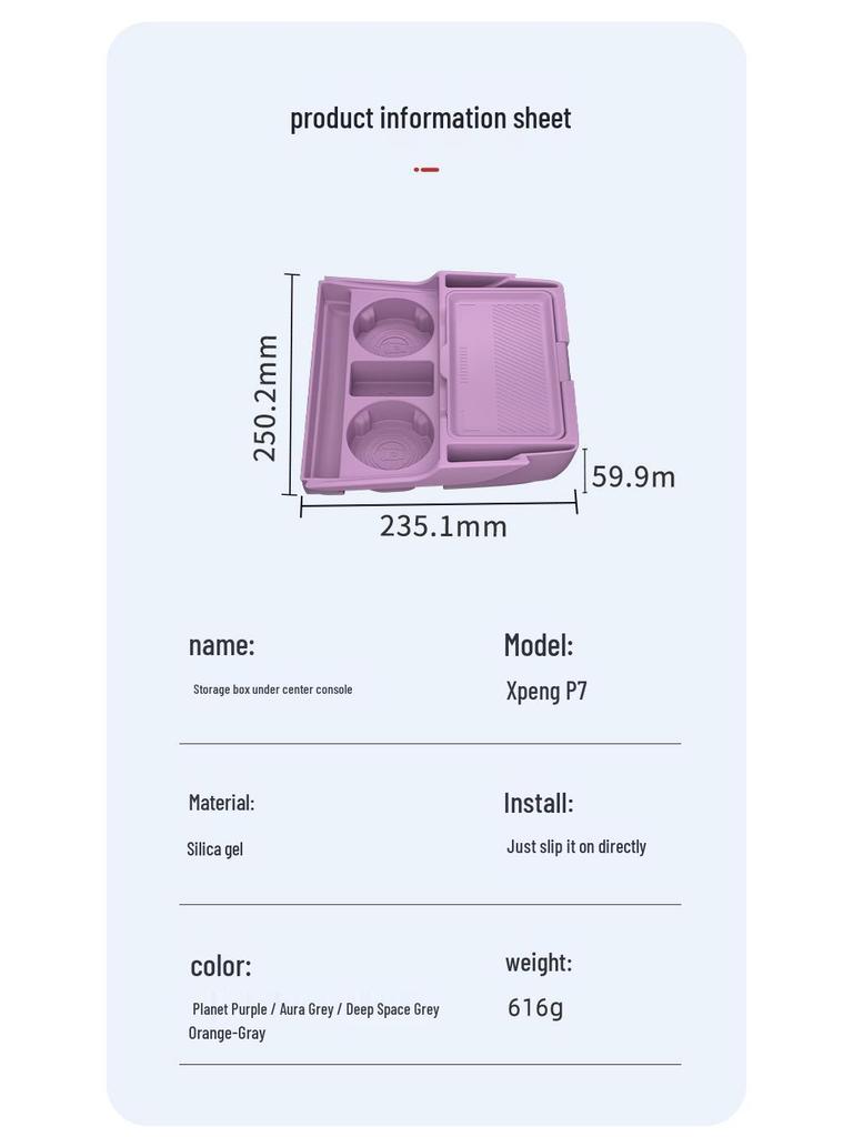 Waterproof Interior Accessories for XPeng P7 Center Console Storage (26 Models)