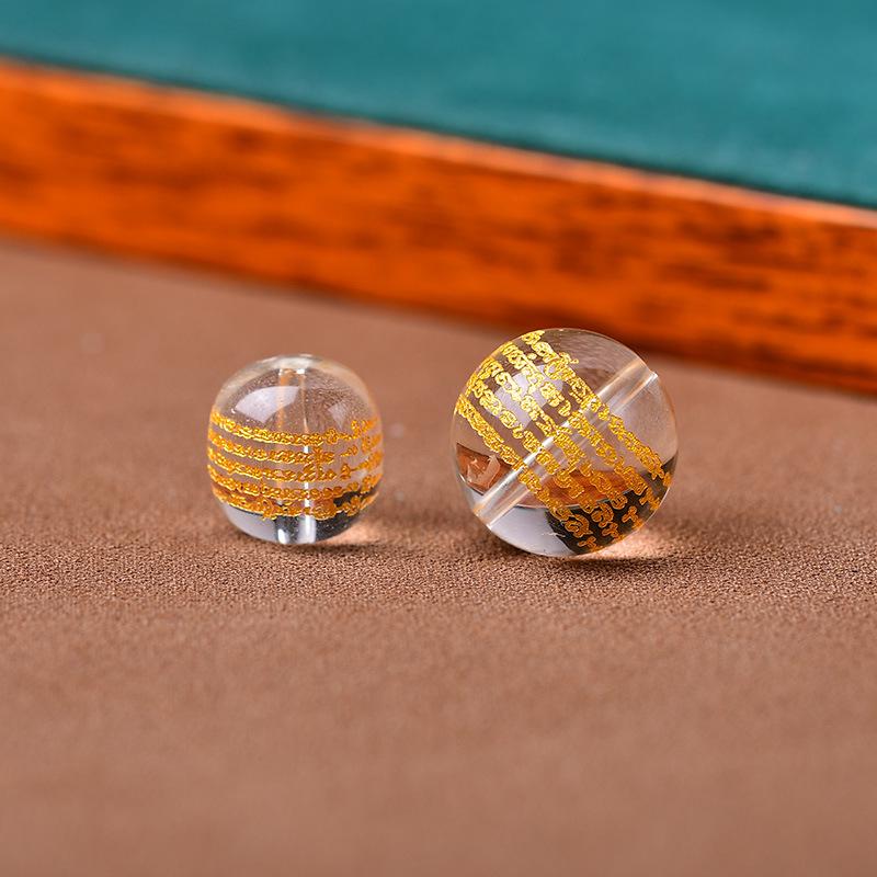 Натуральні білі кристалічні намистини у формі бочки з золотим штампуванням для виготовлення ювелірних виробів своїми руками