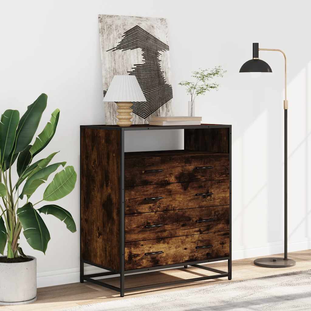 Vidaxl Chest of Drawers, Smoked Oak, 70X41X83.5 Cm, Wood-Based Material